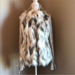 WHBM Faux Fur Vest XS